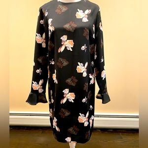 Banana Republic floral midi dress with flounce sleeves